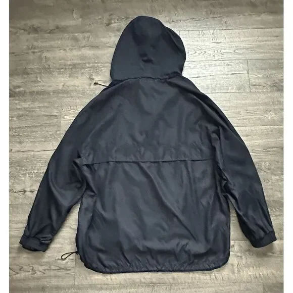 Vintage - Chaps Ralph Lauren Men's Windbreaker Navy Snap‎ Hidden Hoodie Size XL - Picture 8 of 10